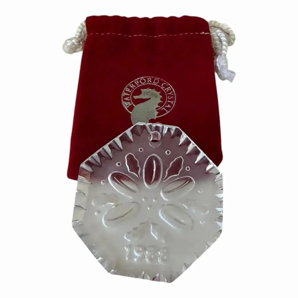 Vintage Waterford Crystal 1988 Annual Christmas Ornament Original Box